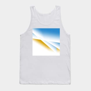 Blue white brown abstract art design Tank Top